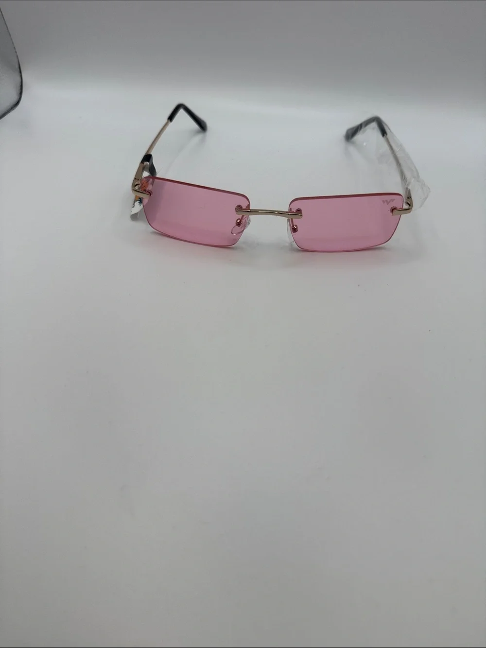 Pink Rimless Rectangle Sunglasses - Women Accessories